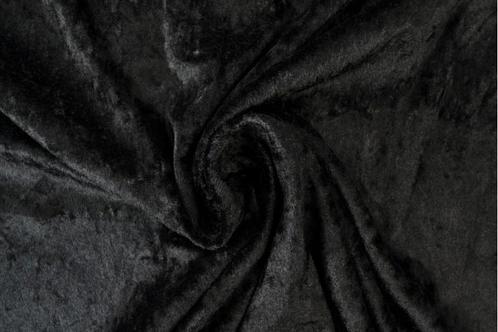 Crushed velvet stof - Zwart - Per meter, Hobby en Vrije tijd, Stoffen en Lappen, 120 cm of meer, 200 cm of meer, Zwart, Nieuw