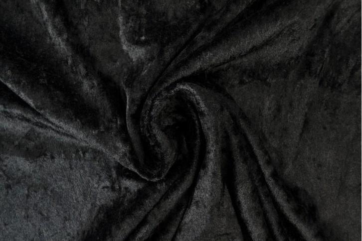 Crushed velvet stof - Zwart - Per meter, Hobby en Vrije tijd, Stoffen en Lappen, 120 cm of meer, 200 cm of meer, Zwart, Nieuw