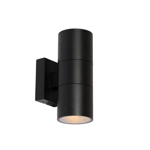 Moderne Buiten wandlamp zwart 2-lichts AR70 IP44 - Duo, Tuin en Terras, Buitenverlichting, Nieuw, Minder dan 50 watt, Overige materialen