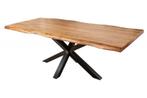 Massieve eettafel BARRACUDA 240cm antiek teakhout met stalen, Ophalen of Verzenden, Nieuw
