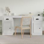 vidaXL Bureau met kast bewerkt hout wit, Verzenden, Nieuw