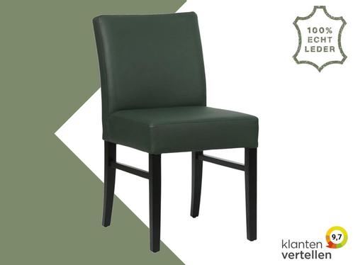 Leren eetkamerstoel Hold - Hermes Verde (donkergroen) -, Huis en Inrichting, Stoelen, Eén, Nieuw, Leer, Ophalen of Verzenden