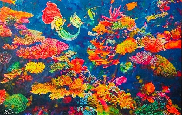 Joaquim Falco - THE LITTLE MERMAID. XXL .Fluor paint, Antiek en Kunst, Kunst | Schilderijen | Modern