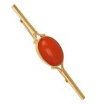 Broche - 18 karaat Geel goud Koraal, Sieraden, Tassen en Uiterlijk, Antieke sieraden