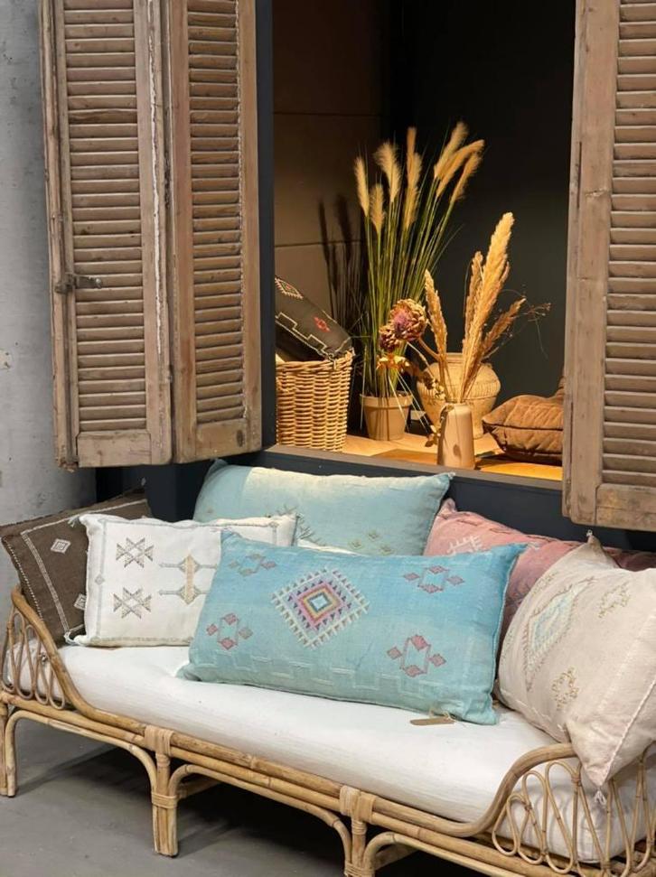 Kussen uit Marokko, Handgemaakte Sabra Kussens kaktus zijde., Huis en Inrichting, Woonaccessoires | Kussens, Overige kleuren, Nieuw