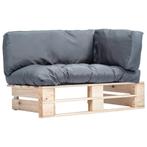 vidaXL Tuinbank pallet met grijze kussens grenenhout, Verzenden, Nieuw