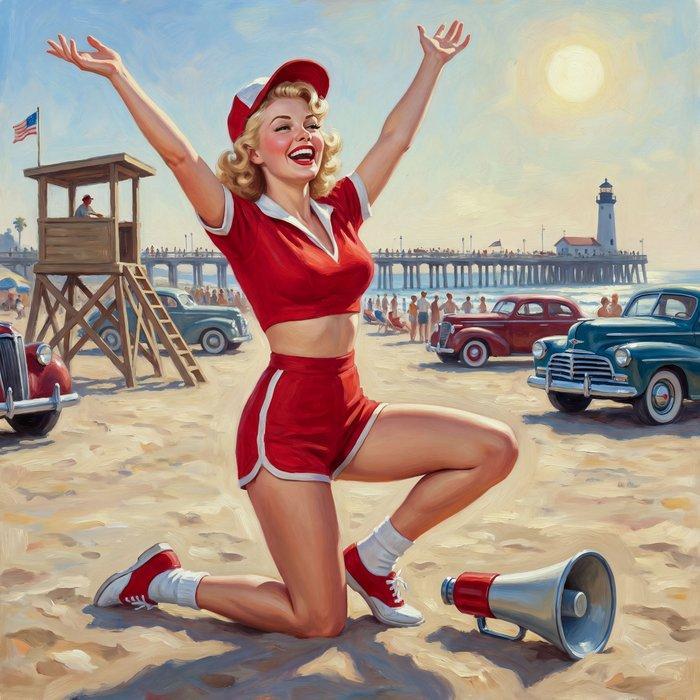 Le Yack - California Cheer - Hand signed, Antiek en Kunst, Kunst | Schilderijen | Modern