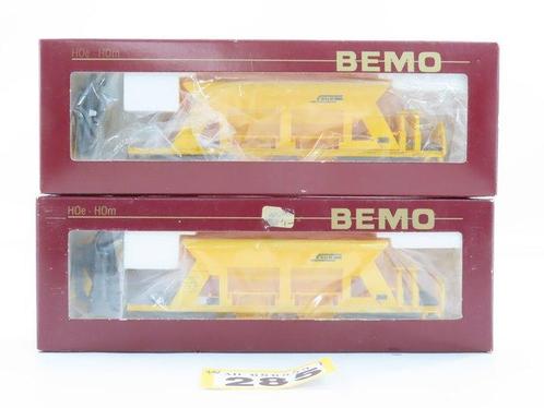 Bemo H0e, H0m - 2287 122 - Modeltrein goederenwagon (2) - 2x, Hobby en Vrije tijd, Modeltreinen | H0
