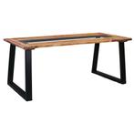 vidaXL Eettafel 180x90x75 cm massief acaciahout en glas, Verzenden, Nieuw