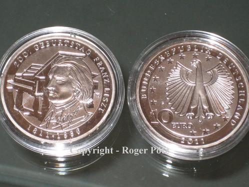 Brd 10 Euro 2011 Franz Liszt zilver Pp Spiegelglanz zilver, Postzegels en Munten, Munten | Europa | Euromunten, Verzenden