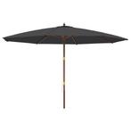 Parasol Hout 400x273cm | Retourdeal 46% Korting, Tuin en Terras, Parasols, Kantelbaar, Nieuw, Ophalen of Verzenden, Stokparasol