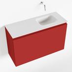 MONDIAZ OLAN 80cm toiletmeubel fire. LEX wastafel talc, Ophalen of Verzenden, Nieuw, Bad