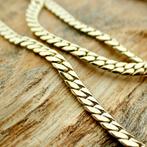 Gouden gourmetschakel collier | 43 cm (korte ketting), Sieraden, Tassen en Uiterlijk, Ophalen of Verzenden, Gebruikt, Overige kleuren
