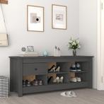 vidaXL Schoenenkast 110x38x45,5 cm massief grenenhout grijs, Huis en Inrichting, Verzenden, Nieuw