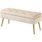 Bankje- Luxe - Comfortabel – Beige, Ophalen of Verzenden, Nieuw, Stof, Modern