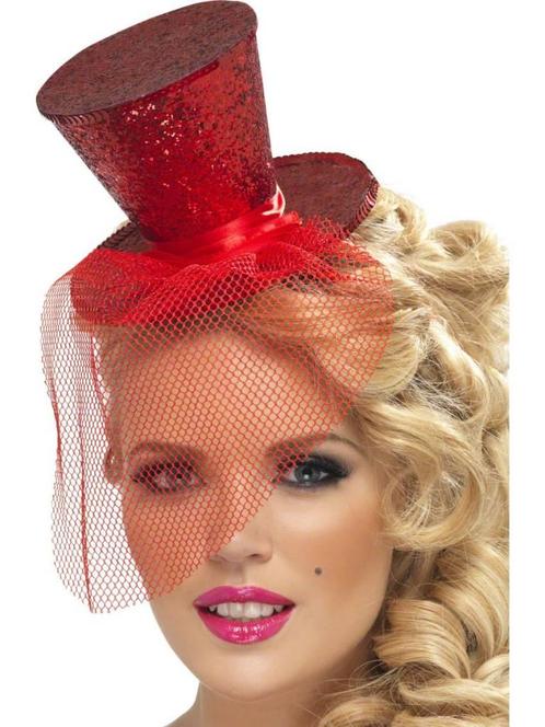 Fever mini hoedje rood, Kleding | Dames, Carnavalskleding en Feestkleding, Nieuw, Ophalen of Verzenden