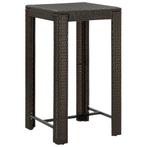 vidaXL Tuinbartafel 60,5x60,5x110,5 cm poly rattan bruin, Verzenden, Nieuw