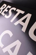 CAFE RESTAURANT 900mm; handmade enamel - Emaille bord - XL, Antiek en Kunst