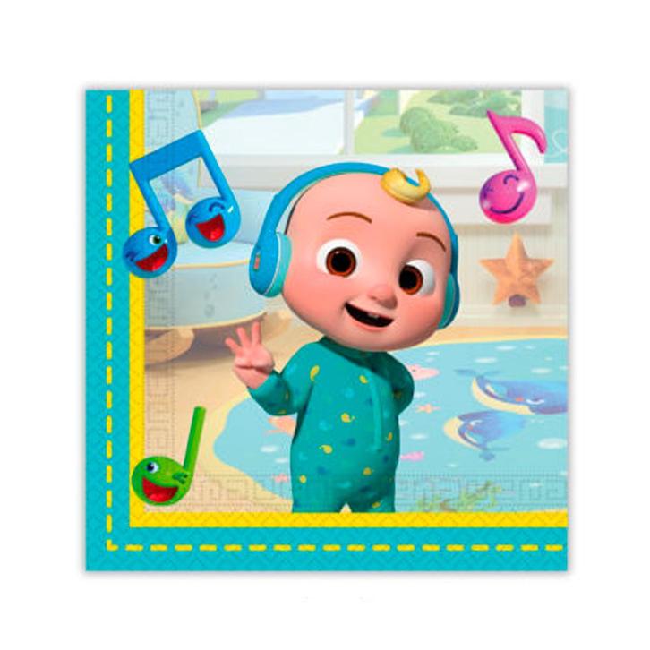 Cocomelon Servetten 2 Laags 33cm 20st, Hobby en Vrije tijd, Feestartikelen, Nieuw, Verzenden