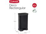 Curver Decobin Prullenbak - 50L - 39x29x72 cm - Zwart, Verzenden, Zo goed als nieuw
