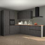 Beton antraciet greeploze keuken Parla 90734, Verzenden, Nieuw