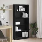 vidaXL Boekenkast 80x24x176 cm spaanplaat zwart eikenkleurig, Huis en Inrichting, Verzenden, Nieuw, Overige houtsoorten