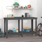 vidaXL Werkbank 140x50x80 cm massief grenenhout grijs, Doe-het-zelf en Verbouw, Werkbanken, Verzenden, Nieuw