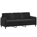 Driezitsbank Zwart Fluweel 180cm - Retourdeal - 35% Korting!, Huis en Inrichting, Banken | Bankstellen, 150 tot 200 cm, 75 tot 100 cm