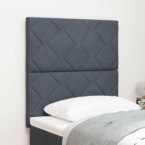 vidaXL Hoofdbord Wandgemonteerd Geometrisch Donkergrijs 80, Huis en Inrichting, Slaapkamer | Bedden, Grijs, Nieuw, Stof, Verzenden
