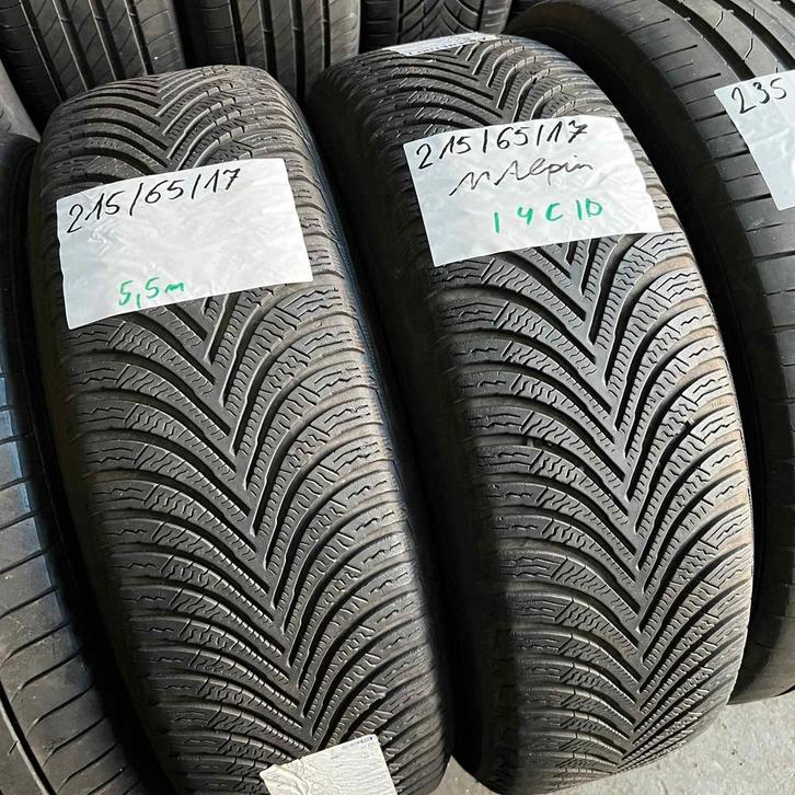 2 x Michelin Alpin 215-65-17 Winterbanden 5,5mm, Auto-onderdelen, Banden en Velgen, 17 inch, Winterbanden, 215 mm, Personenwagen