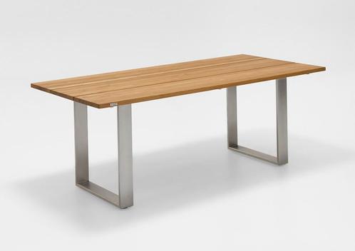Niehoff Noah Tafel Roestvrij Staal Profielvoet/Teak 160x95, Tuin en Terras, Tuintafels, Nieuw, Hout, Rechthoekig, Ophalen of Verzenden
