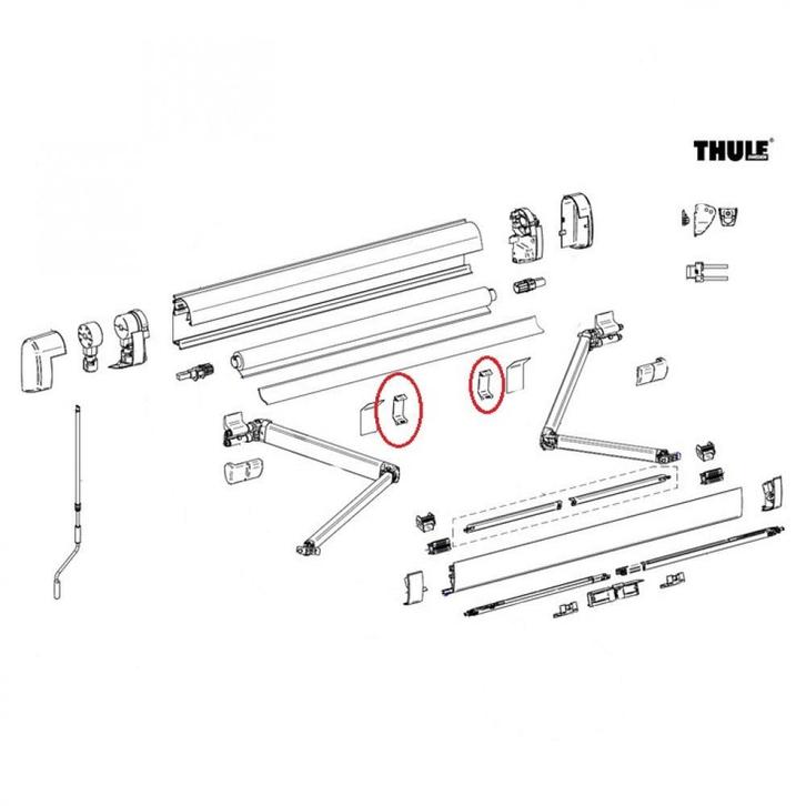 Thule Positieblokje Knikarm 5003/5200/8000 2st., Caravans en Kamperen, Voortenten en Luifels, Nieuw, Ophalen of Verzenden