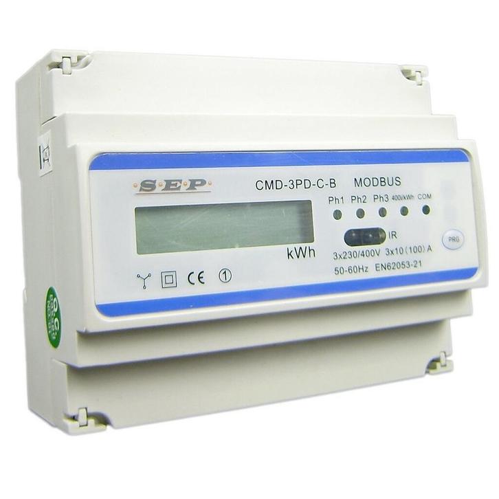 SEP kwh meter 3 fase direct 100A + RS485 - CMD3PD-C, Doe-het-zelf en Verbouw, Elektra en Kabels, Nieuw, Ophalen of Verzenden