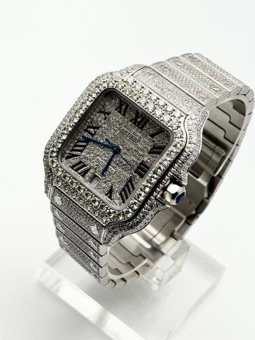 Cartier - Santos Diamonds Iced Out - 4072 - Heren - 2020+, Sieraden, Tassen en Uiterlijk, Horloges | Heren