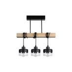 Hanglamp Embera | 3x E27 fitting | Hout Zwart, Huis en Inrichting, Lampen | Hanglampen, 50 tot 75 cm, Nieuw, Ophalen of Verzenden