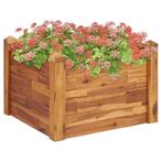 vidaXL Plantenbak verhoogd 60x60x44 cm massief acaciahout, Verzenden, Nieuw, 60 tot 100 cm, Hout