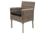 Reyhan dining tuinstoel naturel rotan - olefin black, Tuin en Terras, Tuinsets en Loungesets, Ophalen of Verzenden, Nieuw