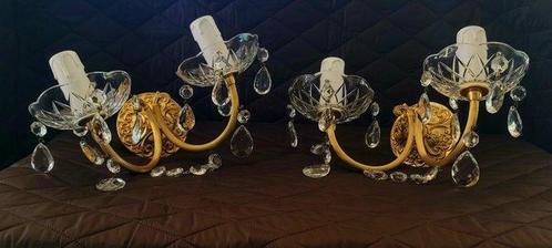 Wandlamp (2) - Glit brass - Vintage wandlampen, Antiek en Kunst, Curiosa en Brocante