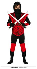 Ninja Kostuum Zane Kind Zwart/Rood, Ophalen of Verzenden, Nieuw
