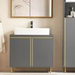 Wastafel Onderkast met Deuren – Badkamermeubel 75 cm (56), Huis en Inrichting, Badkamer | Badkamermeubels, Verzenden, Nieuw