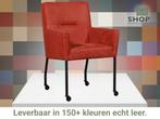 Leren eetkamerstoel Lucky - Kenia Burgundy (rood), Bohemian, Industrieel, Modern, Scandinavisch, Nieuw, Leer, Ophalen of Verzenden