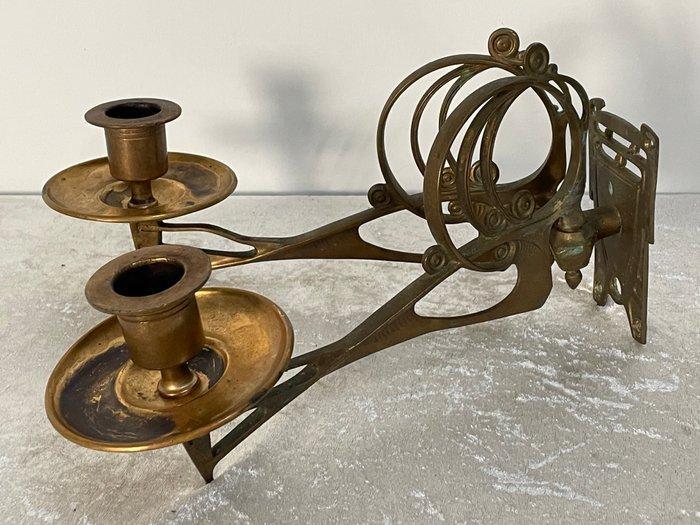 Kandelaar - Koper - Art Deco Kaarsenhouder, Antiek en Kunst, Kunst | Designobjecten