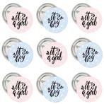 10 Buttons Its a Boy en Its a Girl Giraf, Nieuw, Versiering, Geboorte of Huwelijk, Verzenden