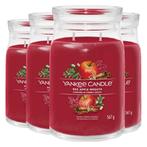4x Yankee Candle Geurkaars Large Jar Red Apple Wreath 567 gr, Nieuw, Verzenden
