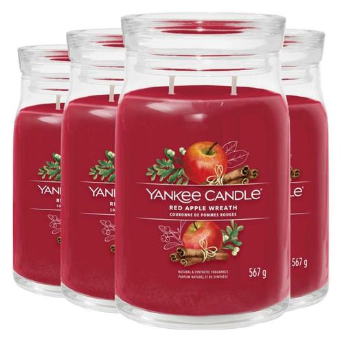 4x Yankee Candle Geurkaars Large Jar Red Apple Wreath 567 gr, Sieraden, Tassen en Uiterlijk, Uiterlijk | Cosmetica en Make-up