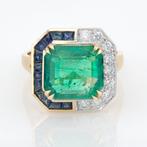 GIA  - (Emerald) 5.12 Ct, (Blue) Sapphire & Diamond Combo