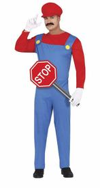 Super Mario Kostuum Rood Blauw Heren, Kleding | Heren, Carnavalskleding en Feestkleding, Nieuw, Verzenden