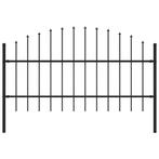 vidaXL Tuinhek met speren bovenkant (0,75-1)x1,7 m staal, Verzenden, Nieuw, IJzer, 1 tot 2 meter