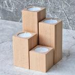 HOCHO Beukenhouten Waxinelichthouders – Set van 4, Ophalen of Verzenden, Nieuw