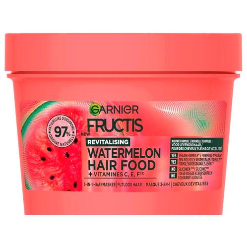 Garnier Fructis Watermelon Hair Food 3-in-1 Haarmasker, Sieraden, Tassen en Uiterlijk, Uiterlijk | Haarverzorging, Haarverzorger of -hersteller